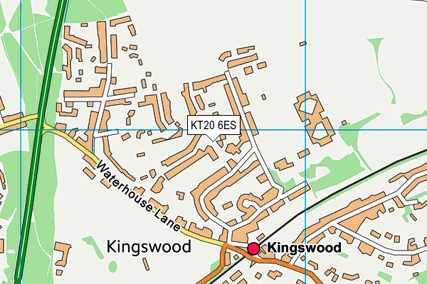 KT20 6ES map - OS VectorMap District (Ordnance Survey)