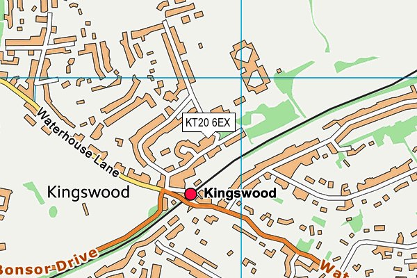 KT20 6EX map - OS VectorMap District (Ordnance Survey)