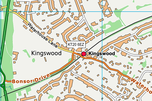 KT20 6EZ map - OS VectorMap District (Ordnance Survey)