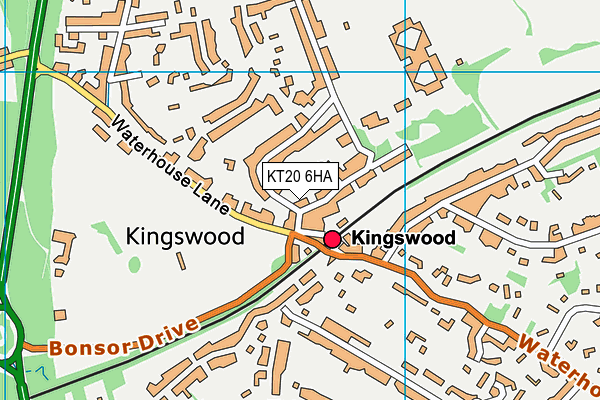 KT20 6HA map - OS VectorMap District (Ordnance Survey)