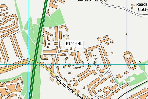 KT20 6HL map - OS VectorMap District (Ordnance Survey)