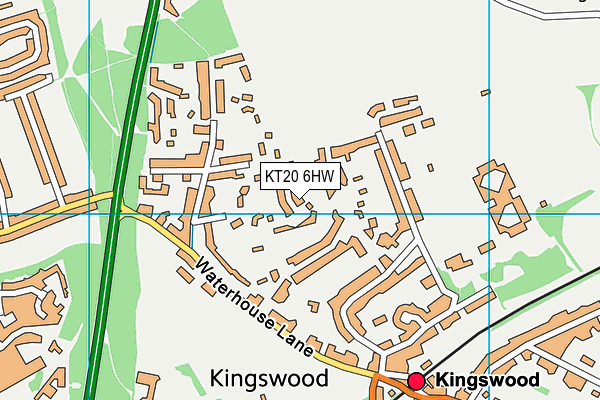 KT20 6HW map - OS VectorMap District (Ordnance Survey)