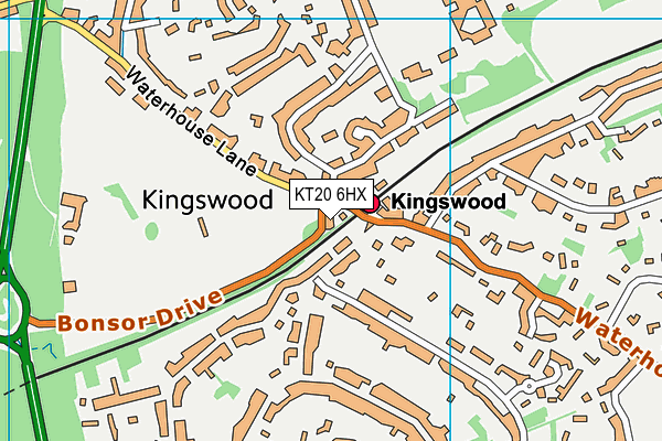 KT20 6HX map - OS VectorMap District (Ordnance Survey)