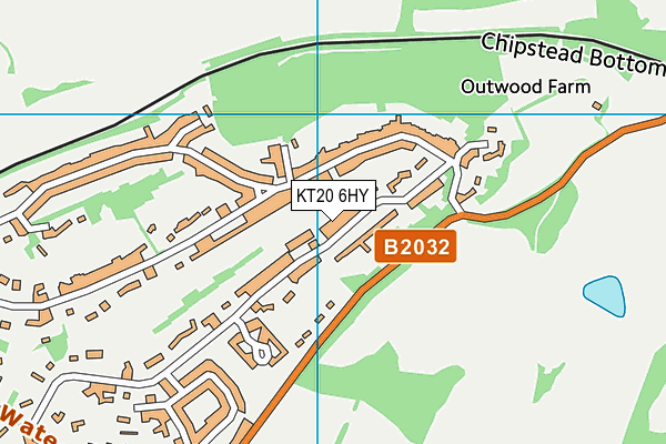 KT20 6HY map - OS VectorMap District (Ordnance Survey)