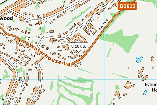 KT20 6JB map - OS VectorMap District (Ordnance Survey)