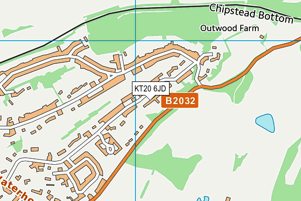 KT20 6JD map - OS VectorMap District (Ordnance Survey)