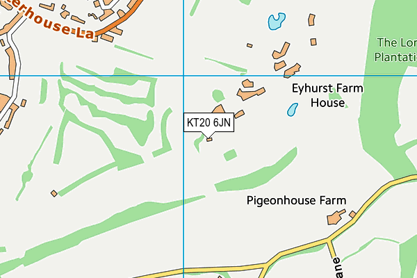 KT20 6JN map - OS VectorMap District (Ordnance Survey)