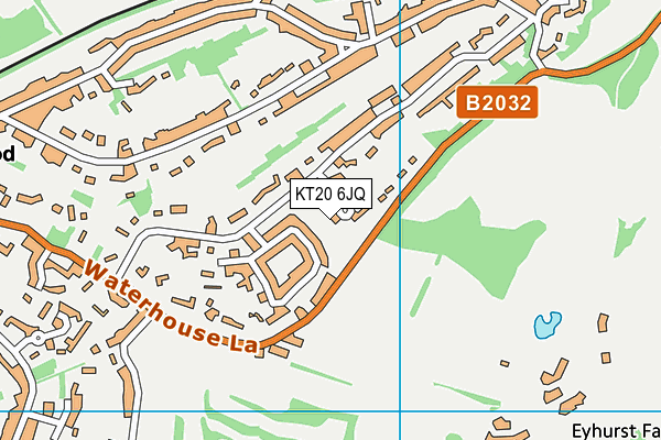 KT20 6JQ map - OS VectorMap District (Ordnance Survey)