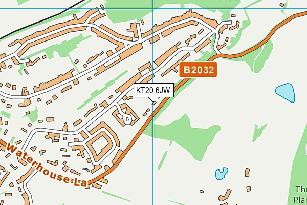 KT20 6JW map - OS VectorMap District (Ordnance Survey)