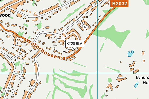 KT20 6LA map - OS VectorMap District (Ordnance Survey)