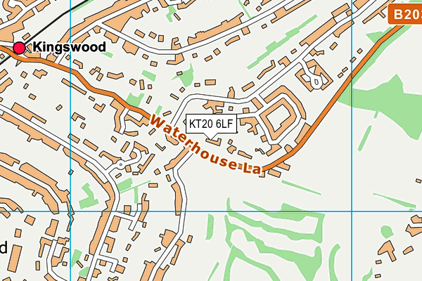 KT20 6LF map - OS VectorMap District (Ordnance Survey)