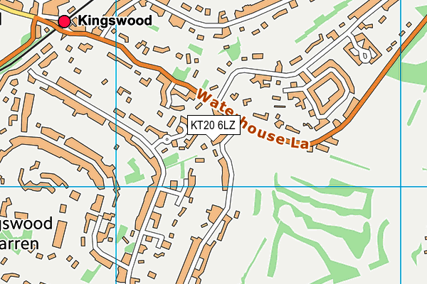 KT20 6LZ map - OS VectorMap District (Ordnance Survey)