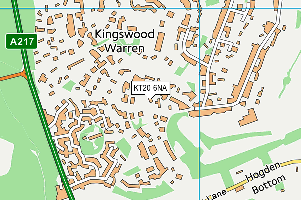 KT20 6NA map - OS VectorMap District (Ordnance Survey)