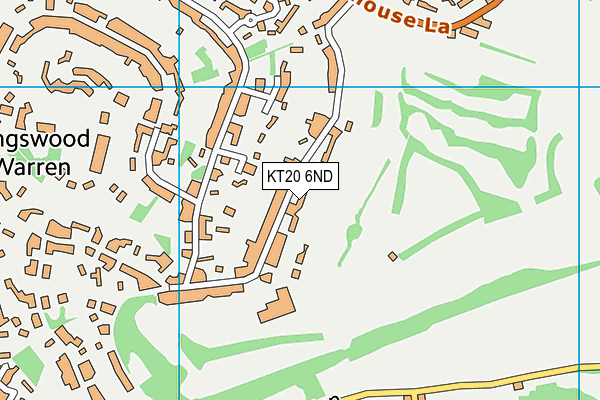 KT20 6ND map - OS VectorMap District (Ordnance Survey)