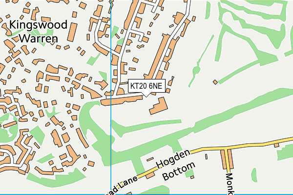 KT20 6NE map - OS VectorMap District (Ordnance Survey)