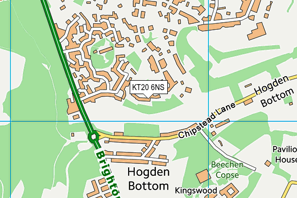 KT20 6NS map - OS VectorMap District (Ordnance Survey)