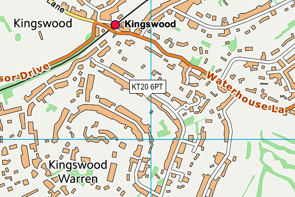 KT20 6PT map - OS VectorMap District (Ordnance Survey)