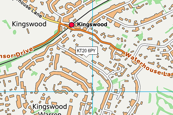 KT20 6PY map - OS VectorMap District (Ordnance Survey)