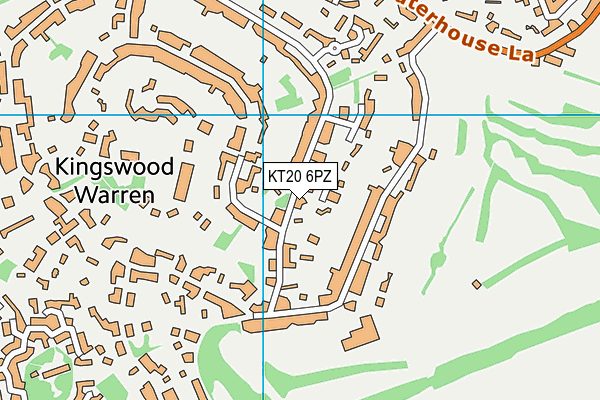 KT20 6PZ map - OS VectorMap District (Ordnance Survey)