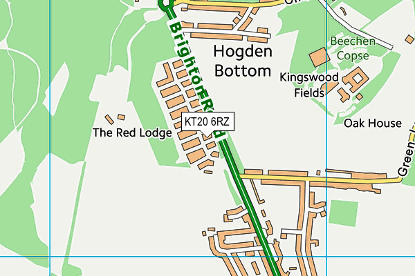 KT20 6RZ map - OS VectorMap District (Ordnance Survey)