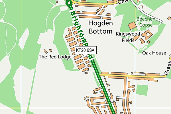 KT20 6SA map - OS VectorMap District (Ordnance Survey)