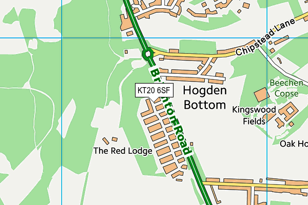 KT20 6SF map - OS VectorMap District (Ordnance Survey)