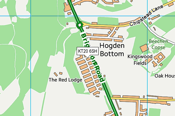 KT20 6SH map - OS VectorMap District (Ordnance Survey)