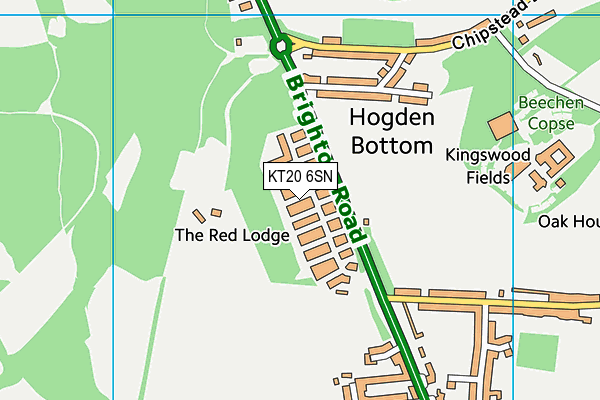 KT20 6SN map - OS VectorMap District (Ordnance Survey)