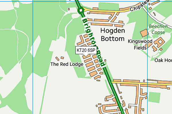 KT20 6SP map - OS VectorMap District (Ordnance Survey)