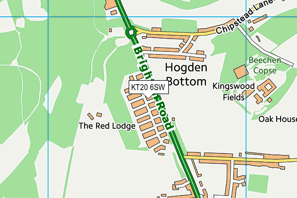 KT20 6SW map - OS VectorMap District (Ordnance Survey)