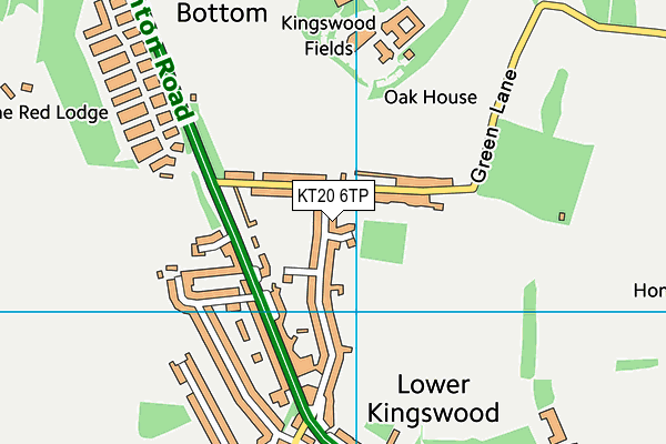 KT20 6TP map - OS VectorMap District (Ordnance Survey)