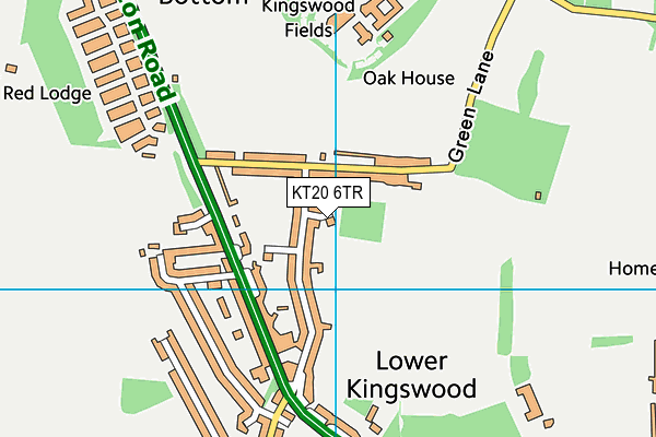 KT20 6TR map - OS VectorMap District (Ordnance Survey)