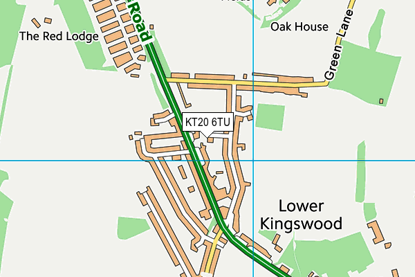 KT20 6TU map - OS VectorMap District (Ordnance Survey)