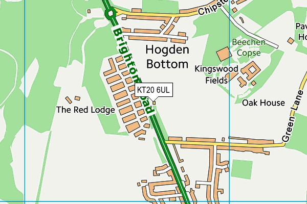 KT20 6UL map - OS VectorMap District (Ordnance Survey)