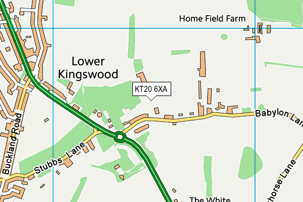KT20 6XA map - OS VectorMap District (Ordnance Survey)