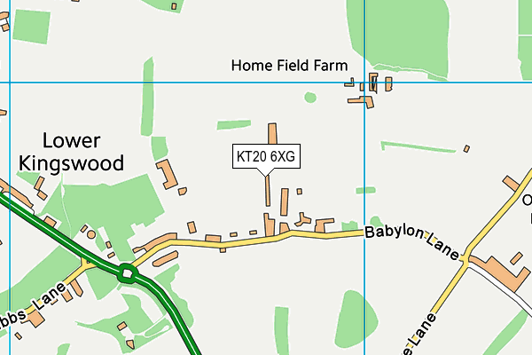 KT20 6XG map - OS VectorMap District (Ordnance Survey)