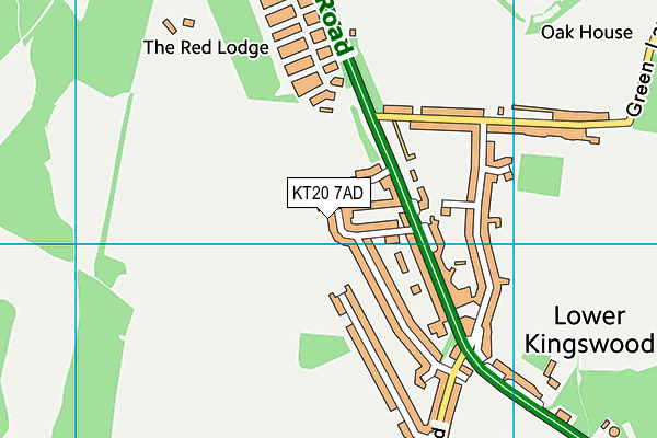 KT20 7AD map - OS VectorMap District (Ordnance Survey)