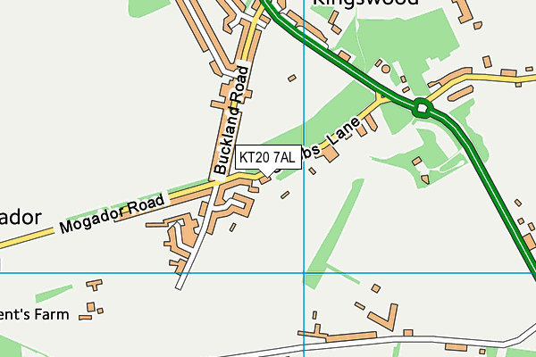 KT20 7AL map - OS VectorMap District (Ordnance Survey)
