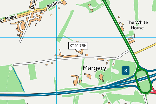 KT20 7BH map - OS VectorMap District (Ordnance Survey)