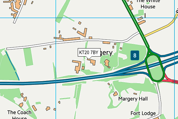 KT20 7BY map - OS VectorMap District (Ordnance Survey)