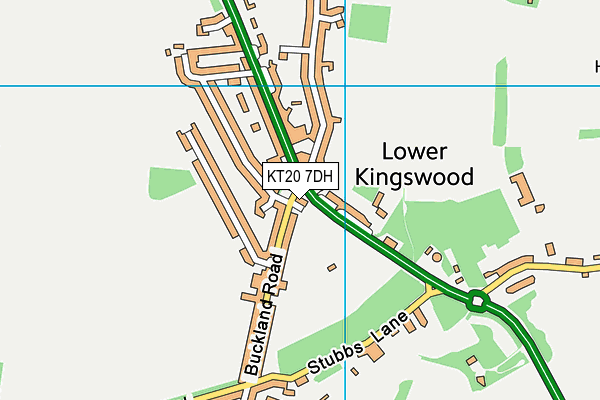 KT20 7DH map - OS VectorMap District (Ordnance Survey)