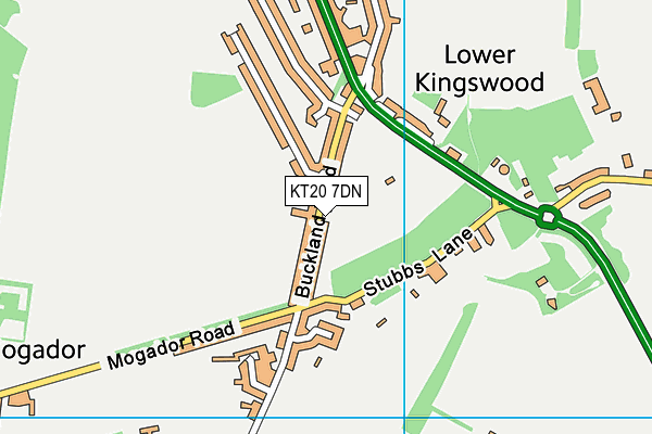Kingswood Recreation Ground map (KT20 7DN) - OS VectorMap District (Ordnance Survey)