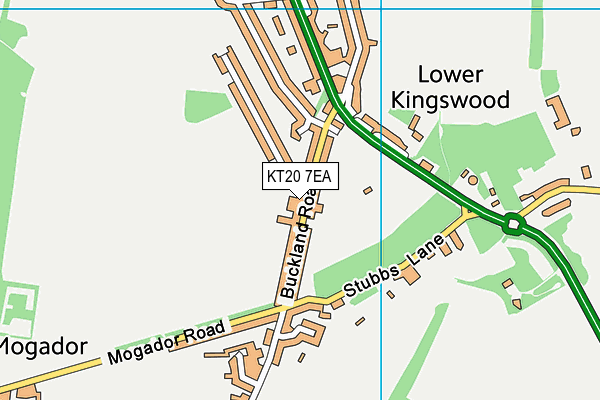 Kingswood Primary School map (KT20 7EA) - OS VectorMap District (Ordnance Survey)