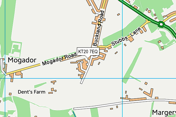 KT20 7EQ map - OS VectorMap District (Ordnance Survey)