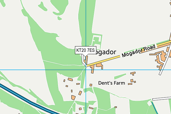 KT20 7ES map - OS VectorMap District (Ordnance Survey)
