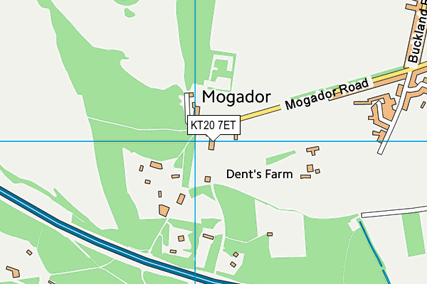 KT20 7ET map - OS VectorMap District (Ordnance Survey)
