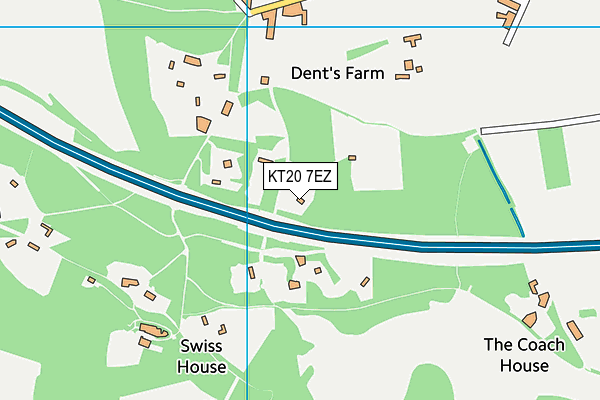 KT20 7EZ map - OS VectorMap District (Ordnance Survey)