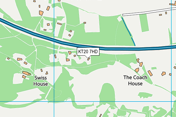 KT20 7HD map - OS VectorMap District (Ordnance Survey)