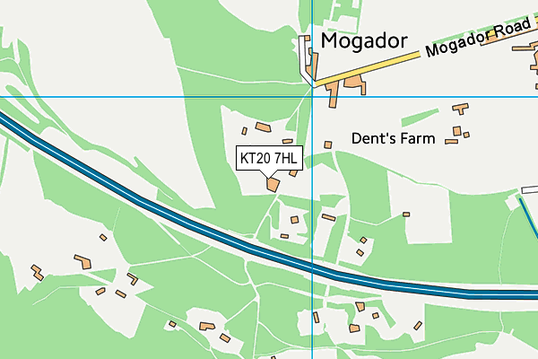 KT20 7HL map - OS VectorMap District (Ordnance Survey)