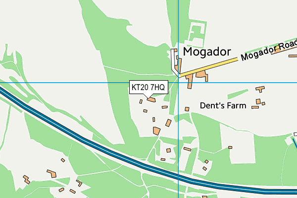 KT20 7HQ map - OS VectorMap District (Ordnance Survey)